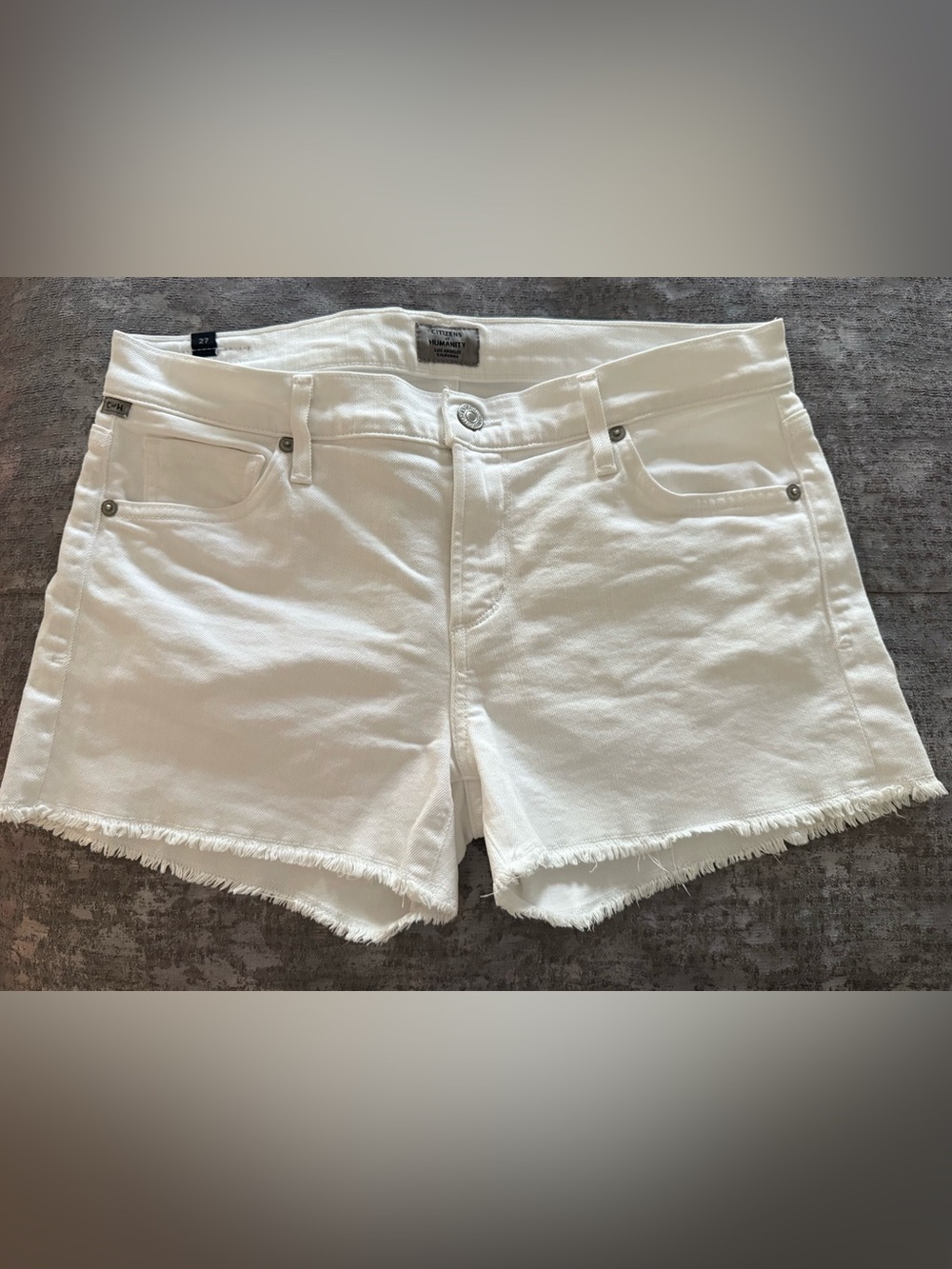Citizens of Humanity White Denim Cutoff Shorts – Size 27